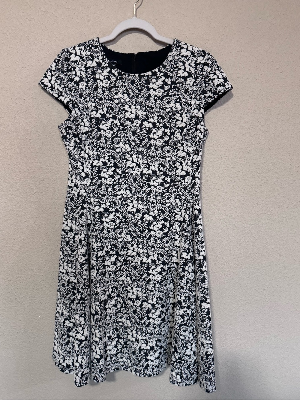 Alfani Black & White Floral Fit & Flare Dress